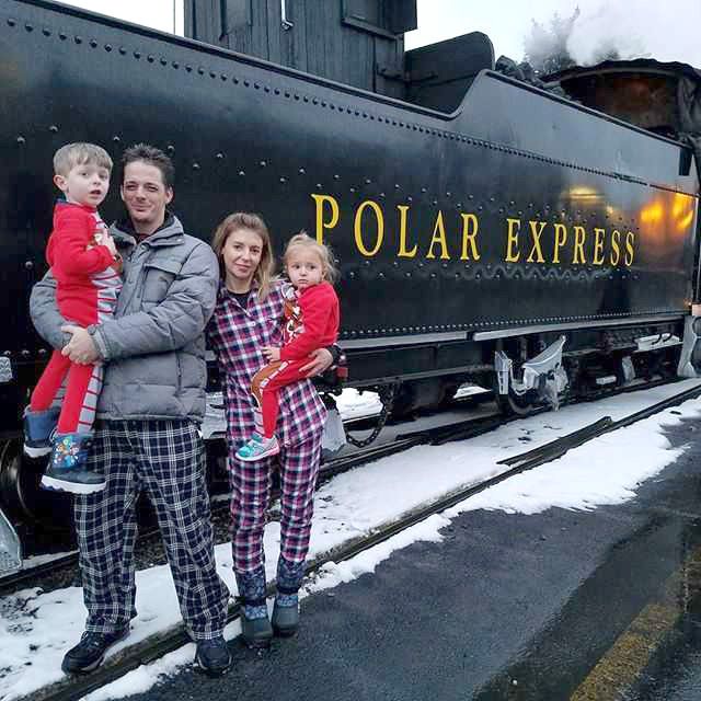 Polar Express train arriving in Durango depot