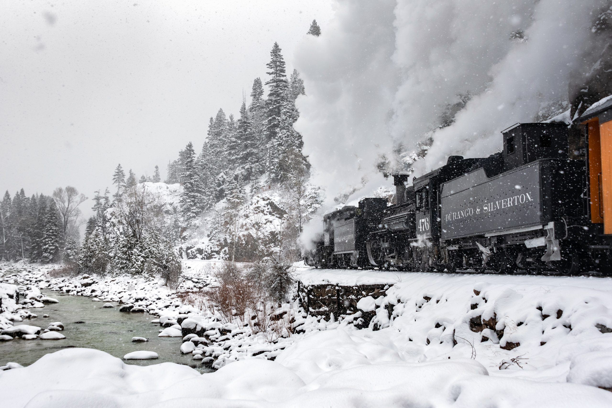 kids and family winter steam train ride